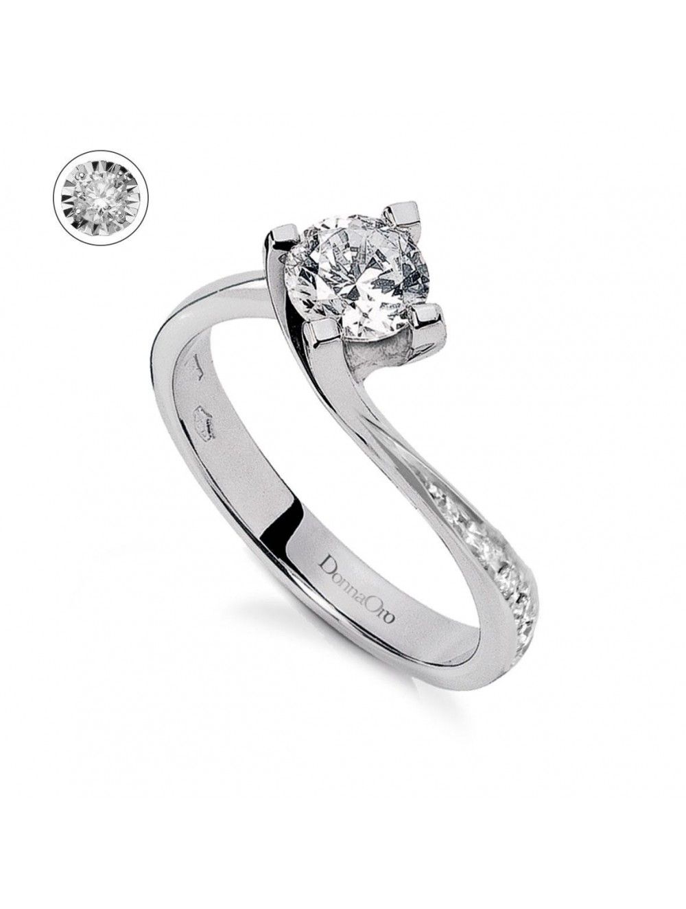Anello Solitario Donna Oro