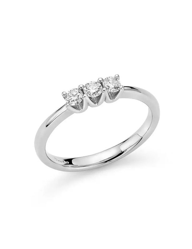 Anello Trilogi con Diamanti Donna Oro