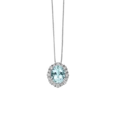 Pendente con acquamarina E diamanti Donna Oro Pendente con acquamarina E diamanti Donna Oro