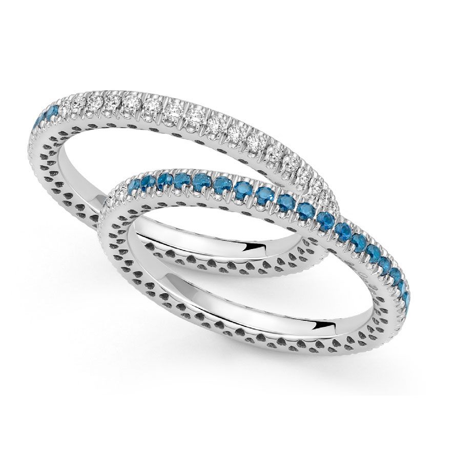 Anello Giro Pietra Diamanti e Zaffiri Donnaoro