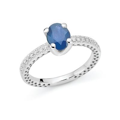 Anello Solitario con Zaffiro Donnaoro Anello Solitario con Zaffiro Donnaoro