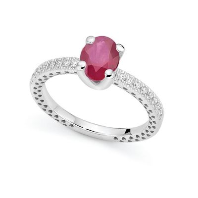 Anello Solitario con Rubino Donnaoro Anello Solitario con Rubino Donnaoro