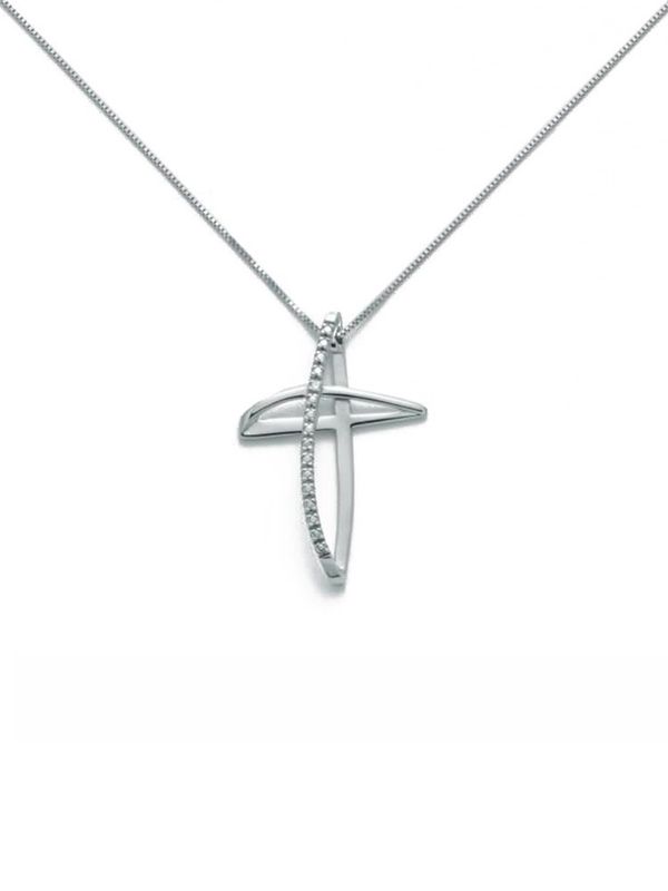 Croce in oro Con Diamante Con Croce Miluna Croce in oro Con Diamante Con Croce Miluna