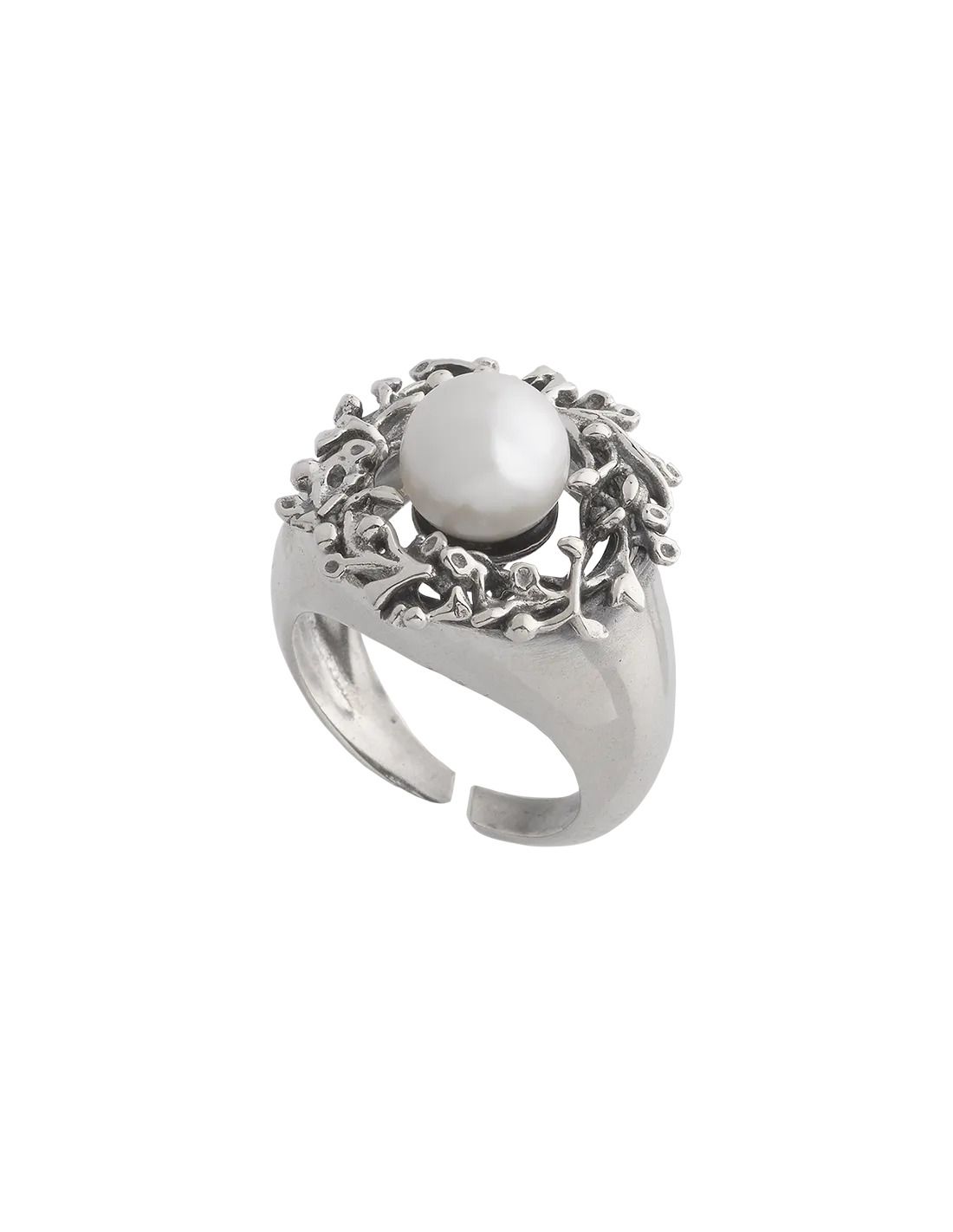 Anello chevalier perla Albero della Vita  - Spadafora Gioielli