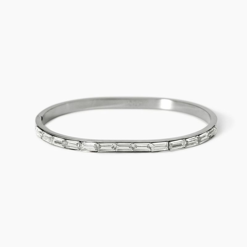Bracciale rigido in acciaio dorato e zirconi Kidult Stily