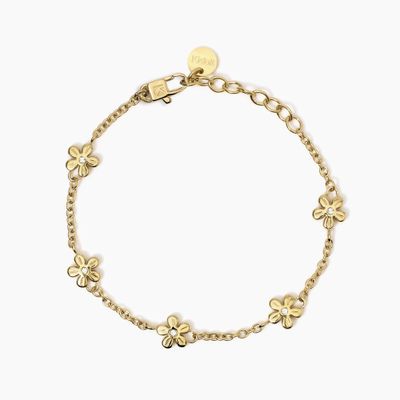 Bracciale dorato con catena rola' e fiori Kidult Style