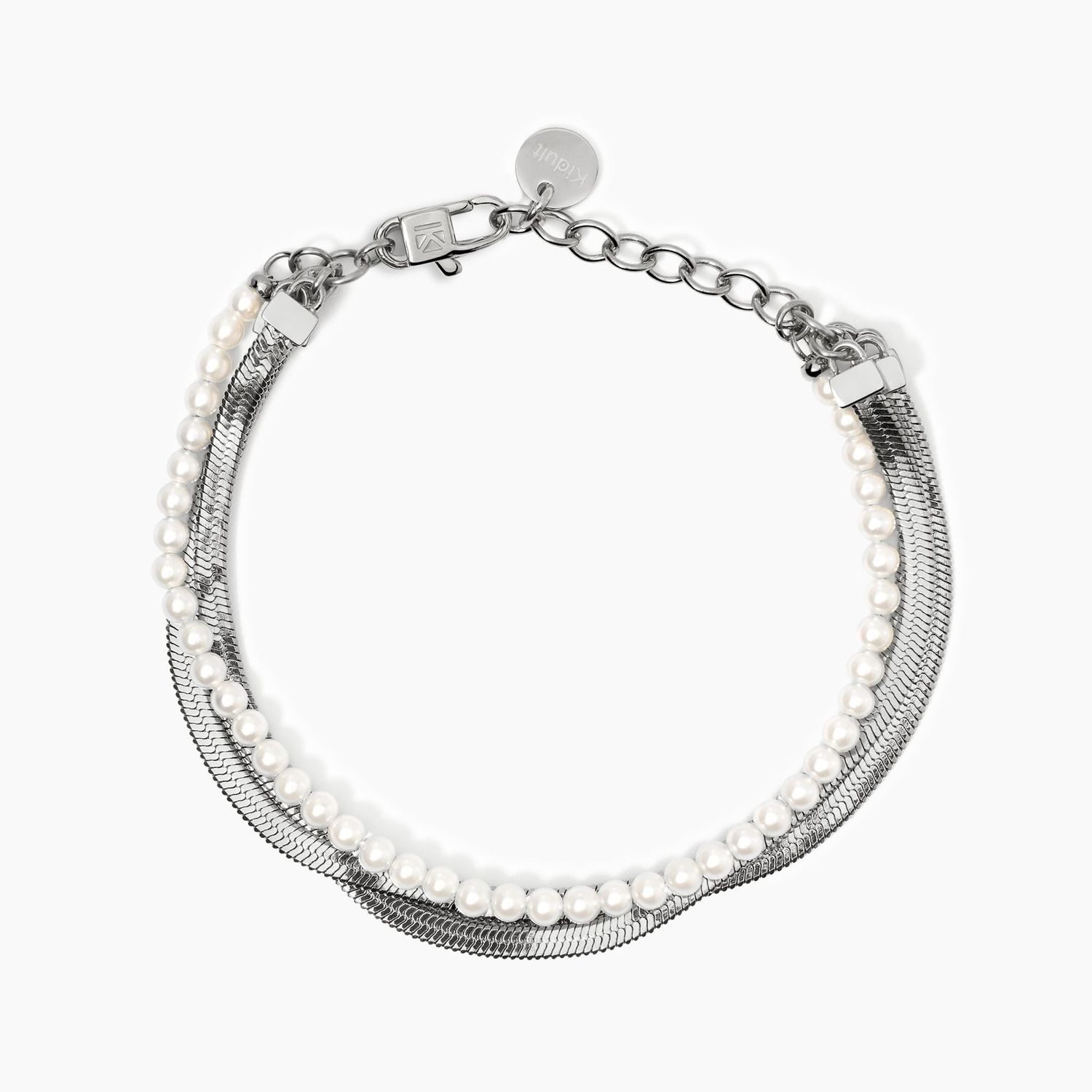 Bracciale con catena e perle conchiglia Kidult Style Bracciale con catena e perle conchiglia Kidult Style