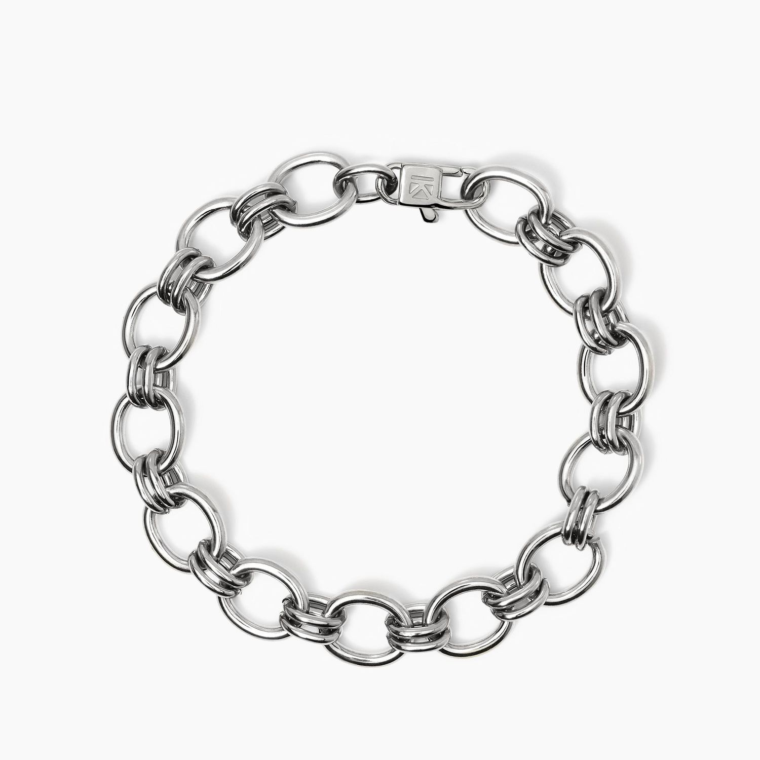 Bracciale in acciaio con catena larga Kidult