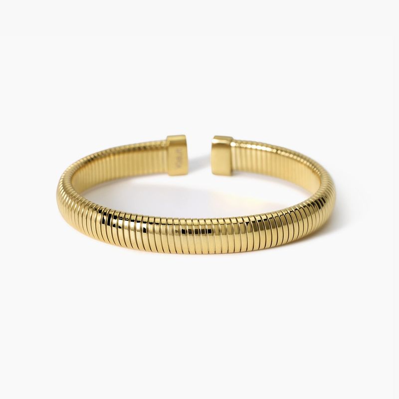 Bracciale tubogas in acciaio dorato Kidult Style