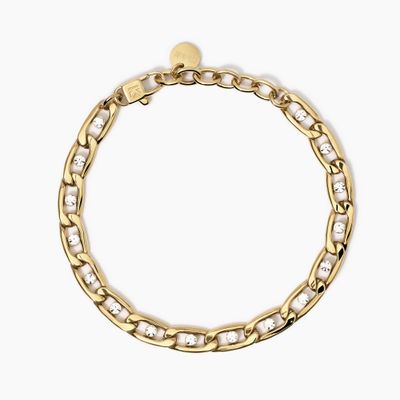 Bracciale dorato con catena groumette e cristalli Kidult Style