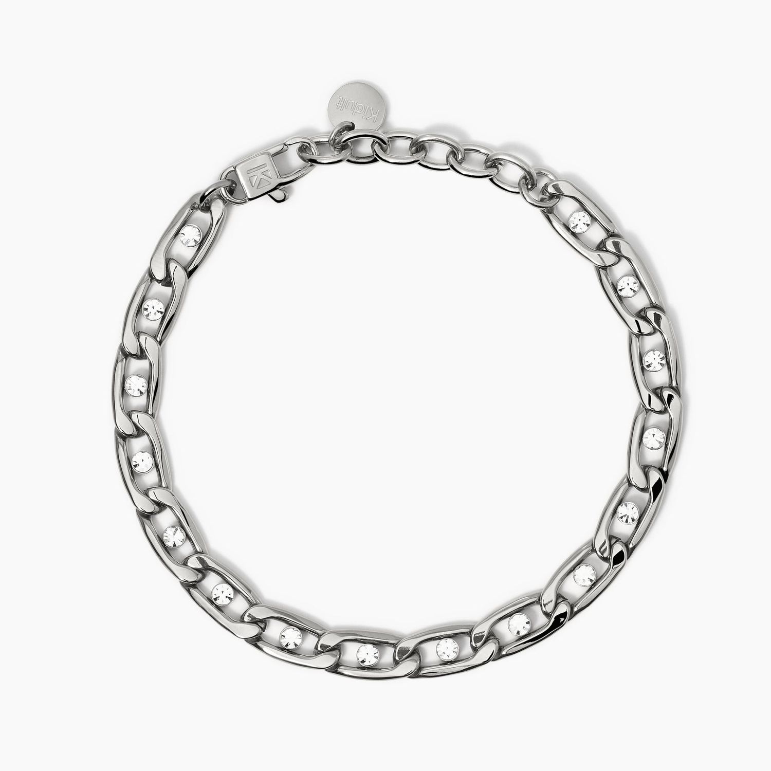 Bracciale con catena groumette e cristalli Kidult Style