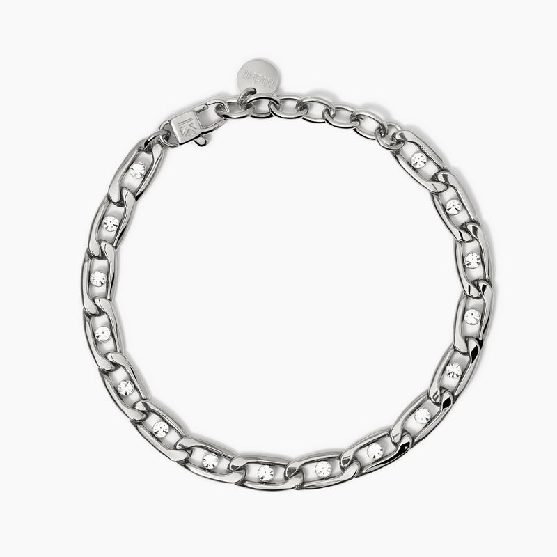 Bracciale con catena groumette e cristalli Kidult Style