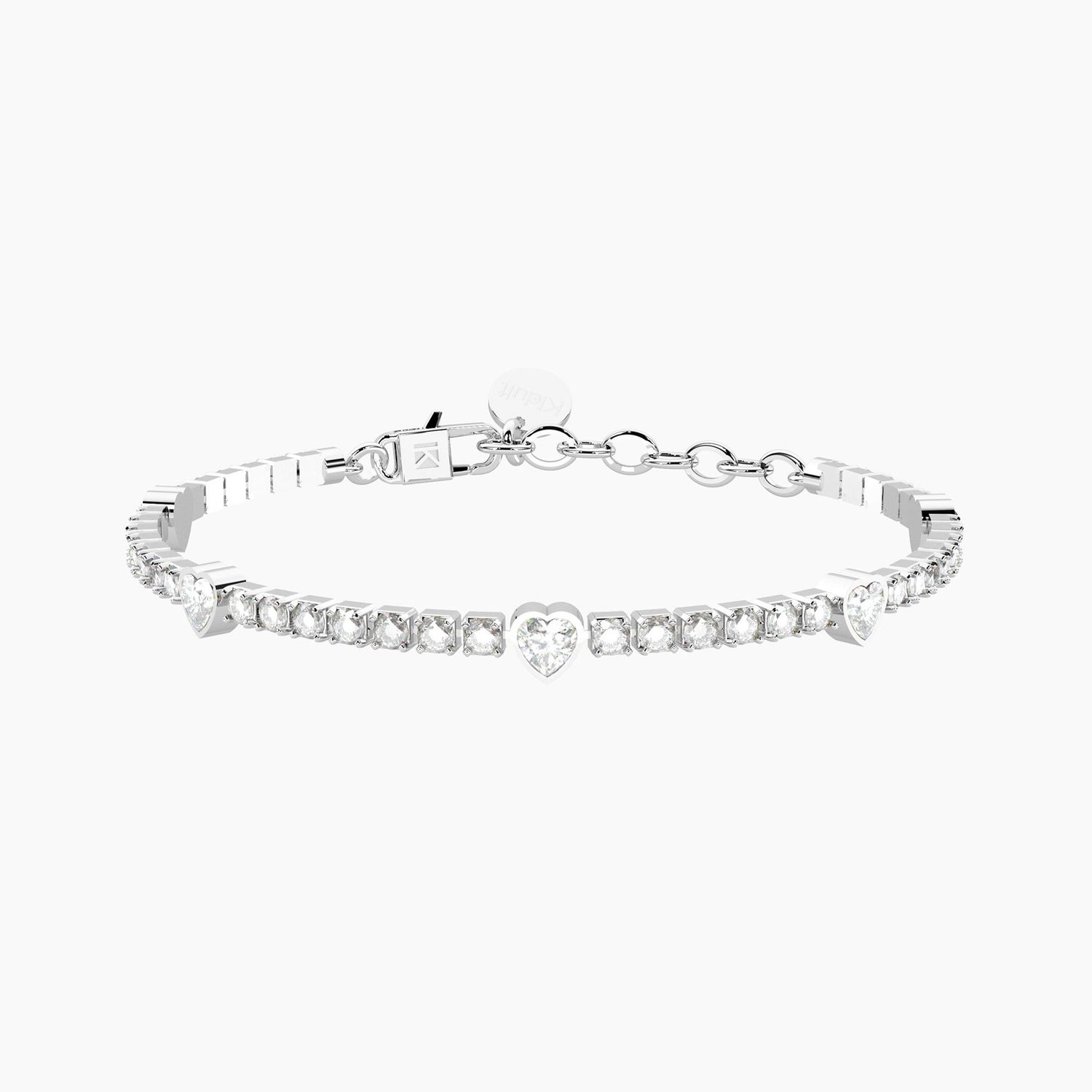 Bracciale tennis in cristalli e cuori Kidult