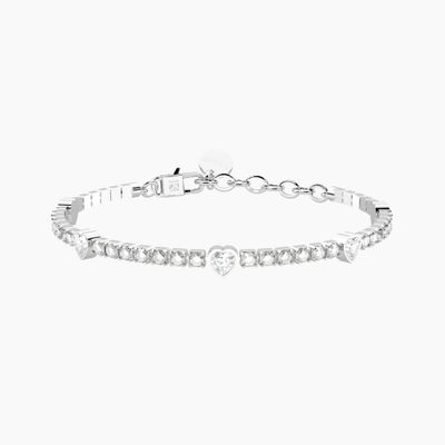 Bracciale tennis in cristalli e cuori Kidult