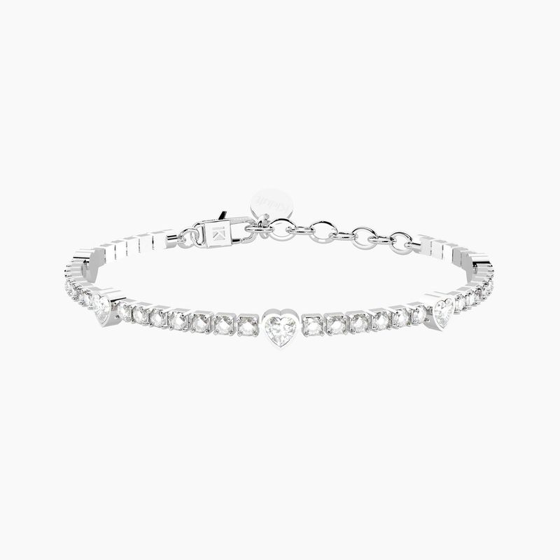 Bracciale tennis in cristalli e cuori Kidult