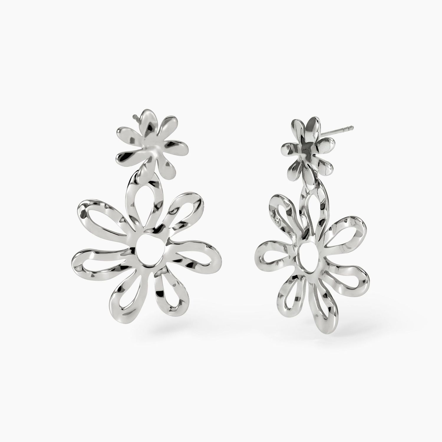 Orecchini pendenti con fiori effetto martellato Kidult Style