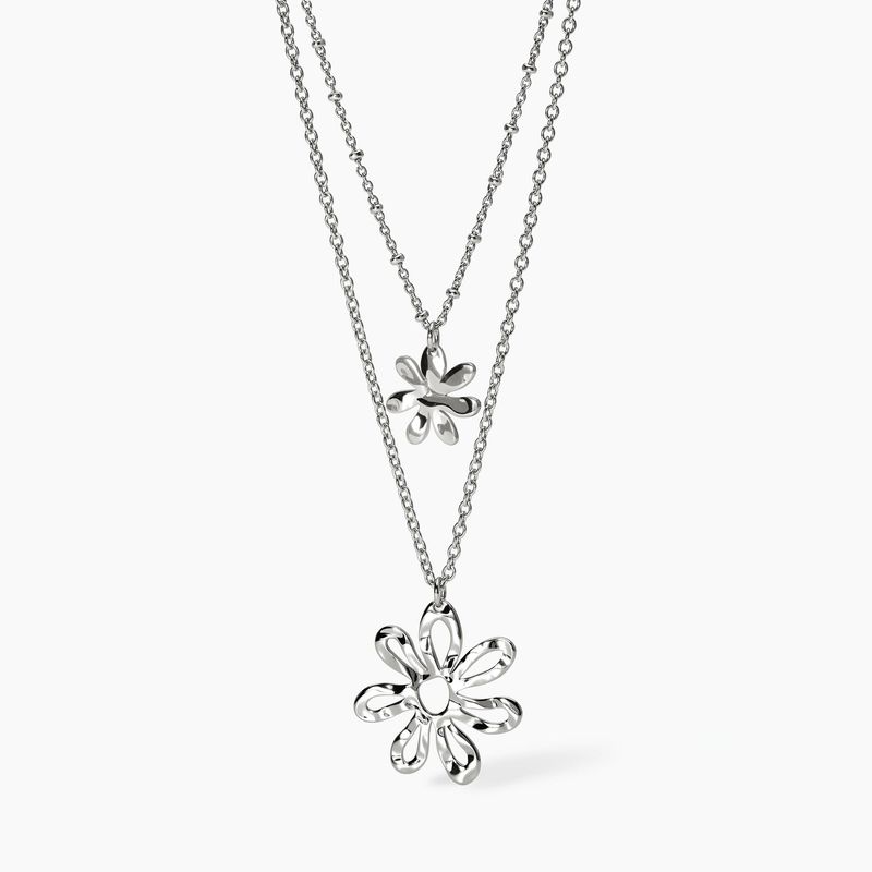 Girocollo con doppia catena e pendenti fiore Kidult Style