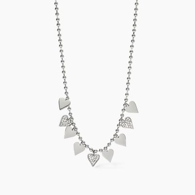 Girocollo con catena a sfere e cuori Kidult Style