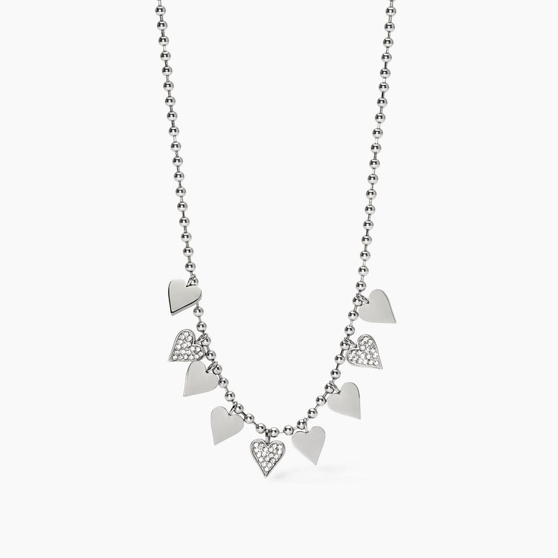 Girocollo con catena a sfere e cuori Kidult Style