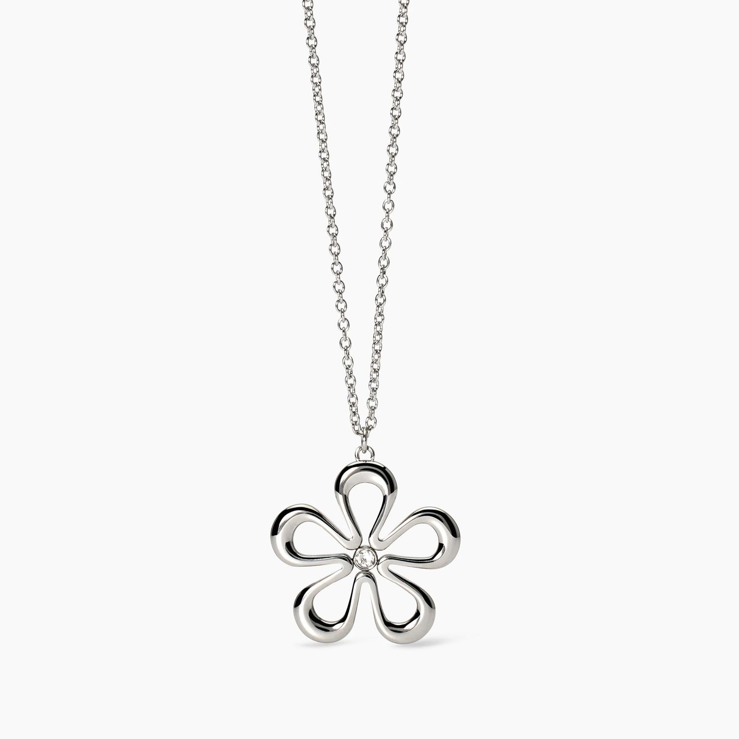 Collana in acciaio con catena rola' e fiore Kidult Style