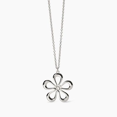 Collana in acciaio con catena rola' e fiore Kidult Style