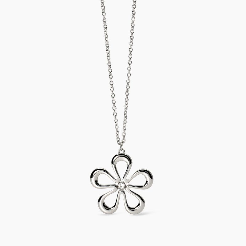 Collana in acciaio con catena rola' e fiore Kidult Style