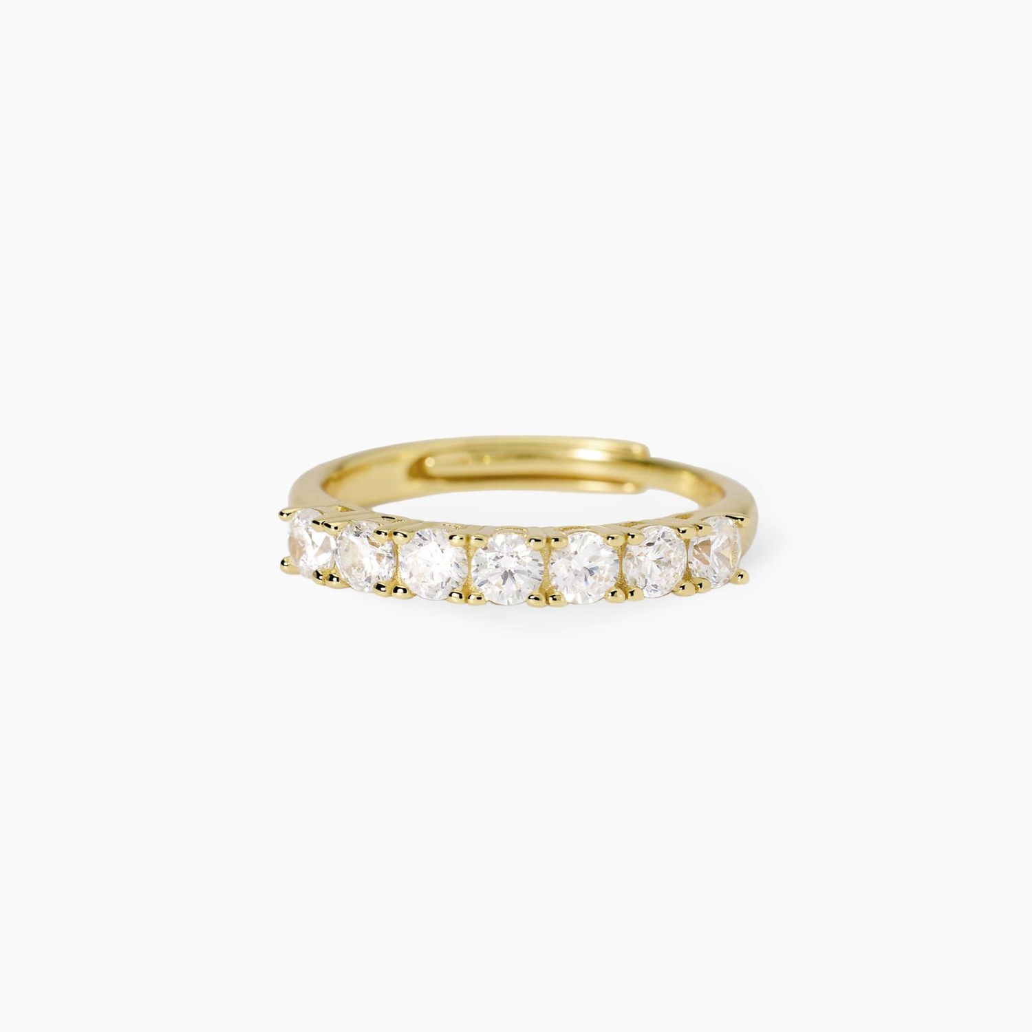 Anello veretta dorato con zirconi Seventies Mabina