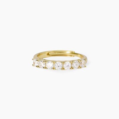 Anello veretta dorato con zirconi Seventies Mabina