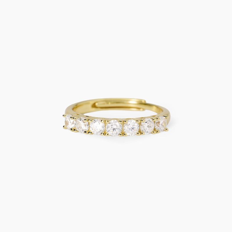 Anello veretta dorato con zirconi Seventies Mabina
