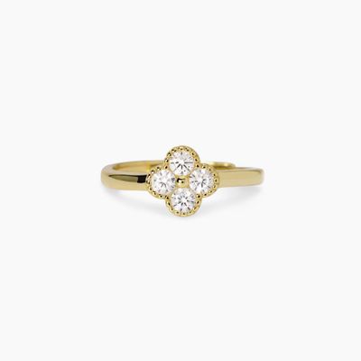 Anello in argento dorato con fiore Jasmine Mabina