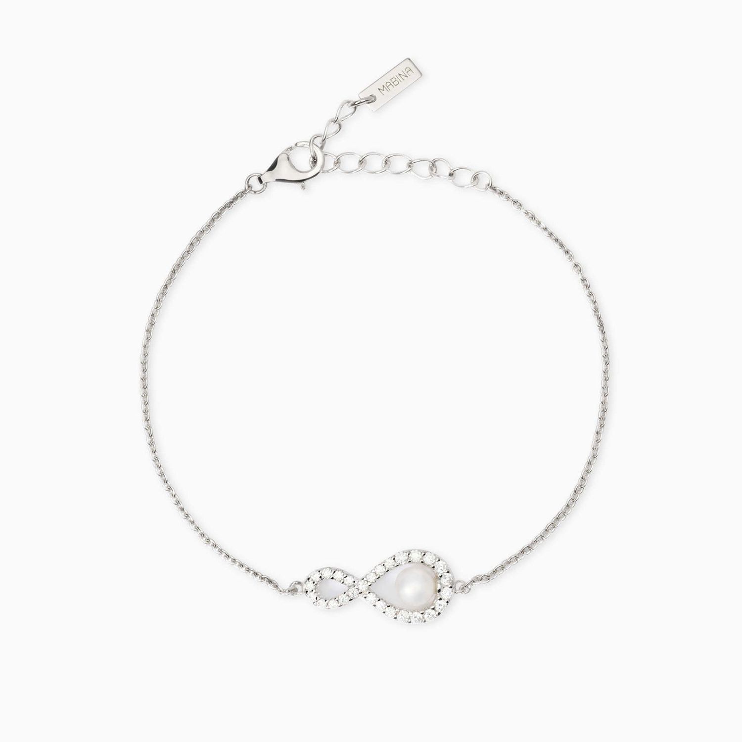 Bracciale con simbolo infinito e perla coltivata Endless Mabina