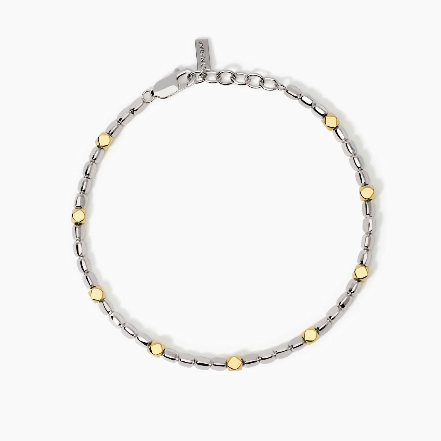 Bracciale regolabile con elementi placcati oro California Mabina Uomo