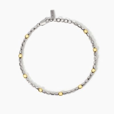 Bracciale regolabile con elementi placcati oro California Mabina Uomo