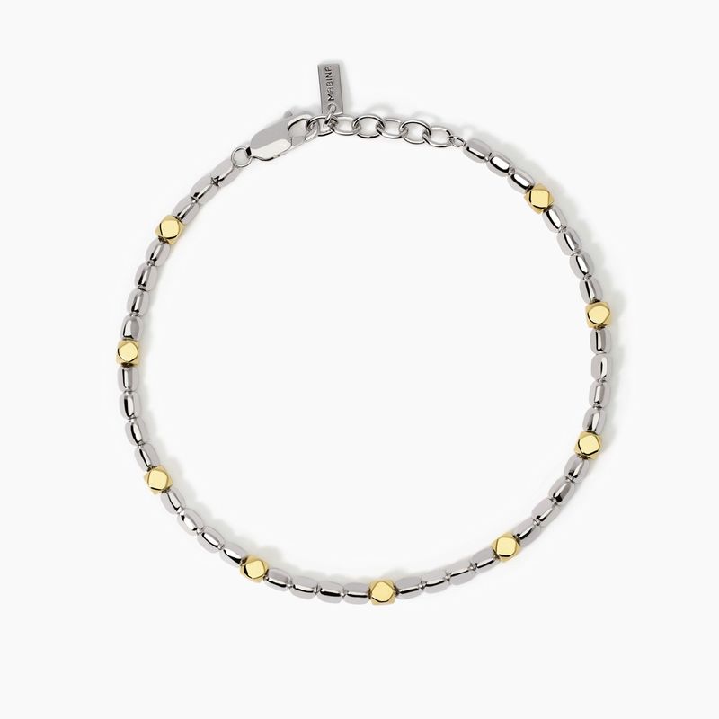 Bracciale regolabile con elementi placcati oro California Mabina Uomo