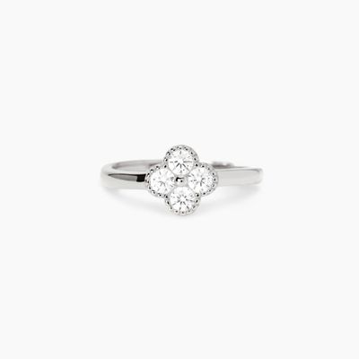 Anello in argento con fiore in zirconi Jasmine Mabina Gioielli