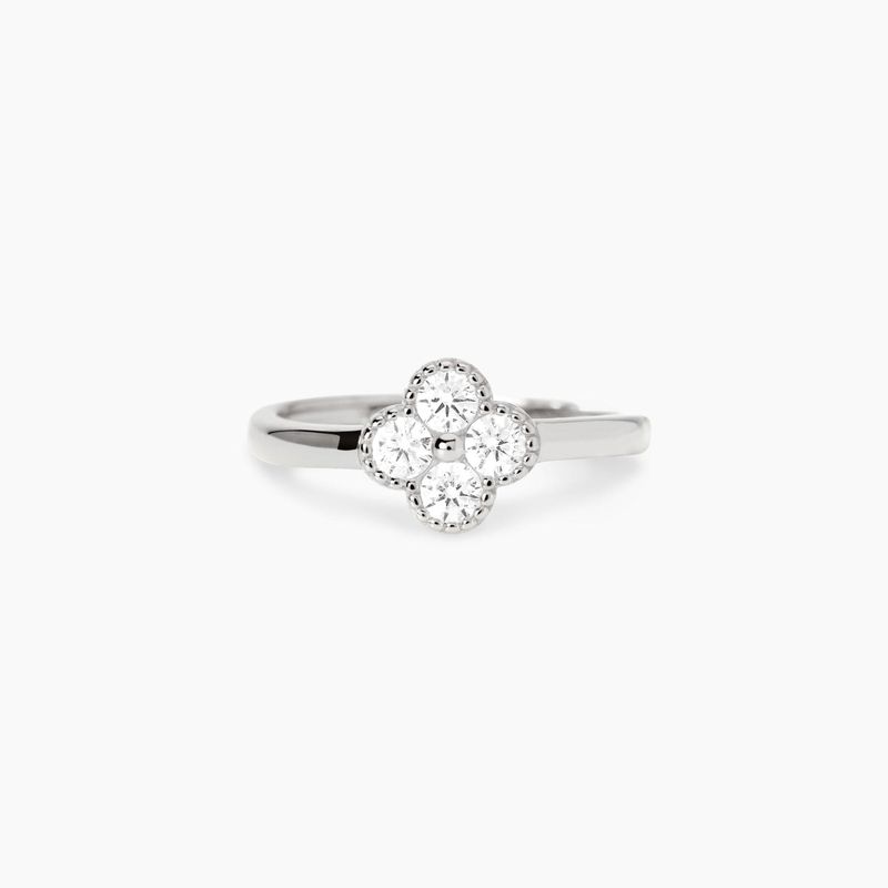 Anello in argento con fiore in zirconi Jasmine Mabina Gioielli