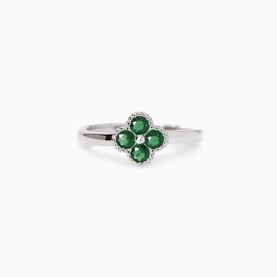 Anello con fiore verde Jasmine Mabina