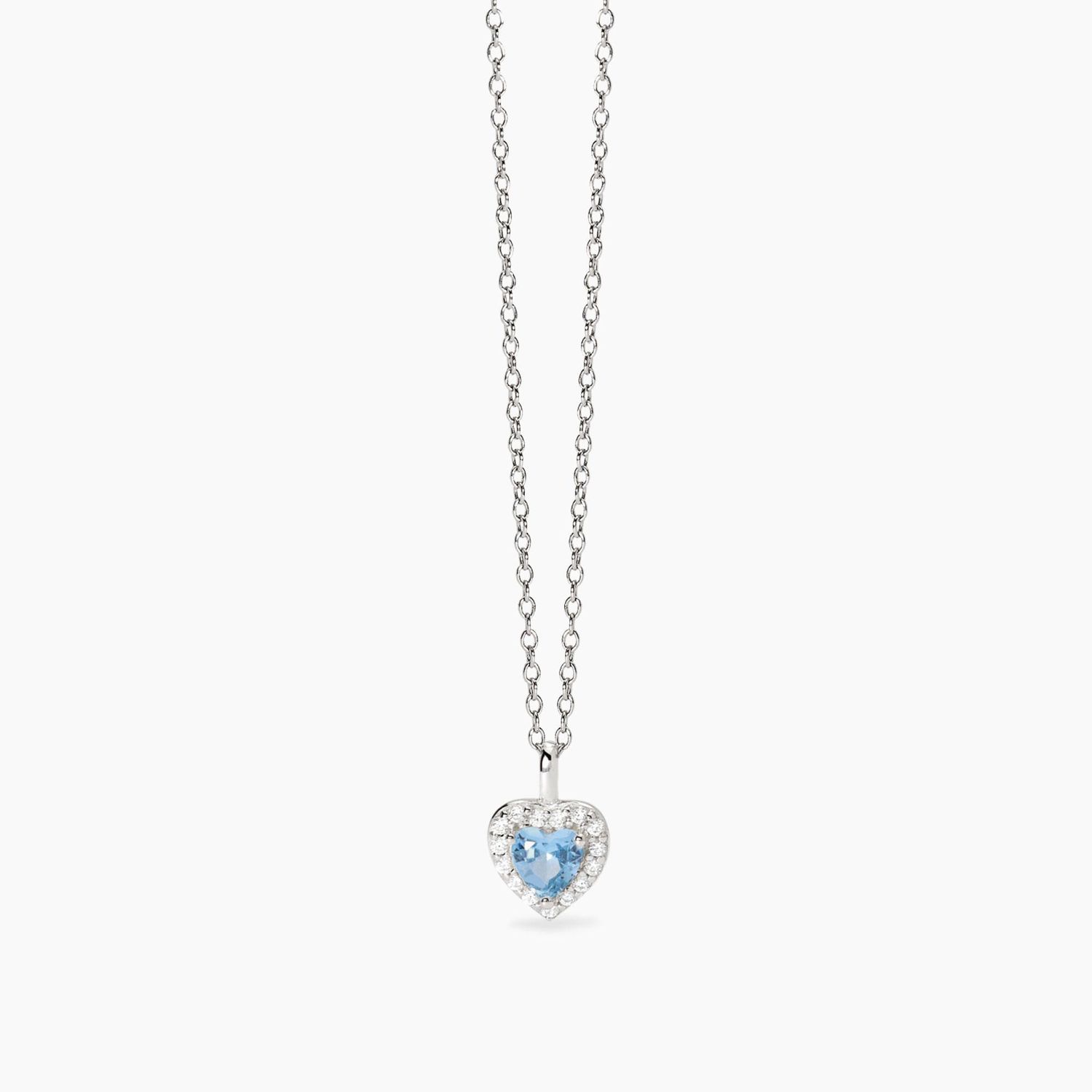 Girocollo con acquamarina sintetica taglio cuore Love Affair Mabina