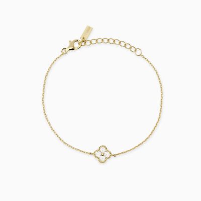 Bracciale in argento dorato con fiore Jasmine Mabina
