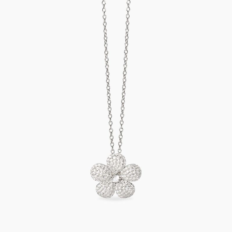 Girocollo in argento con fiore in zirconi Maledetta Primavera Mabina