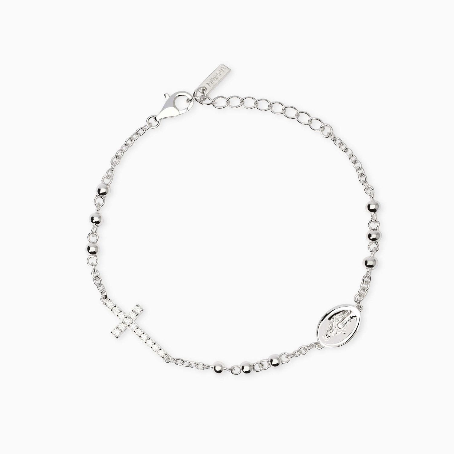 Bracciale con croce e Madonnina Rosario Mabina