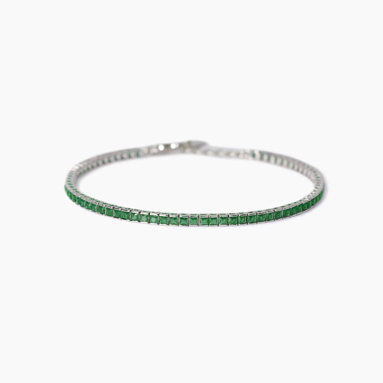 Bracciale tennis uomo con smeraldi sintetici| Mabina Gioielli Tennis Club Mabina