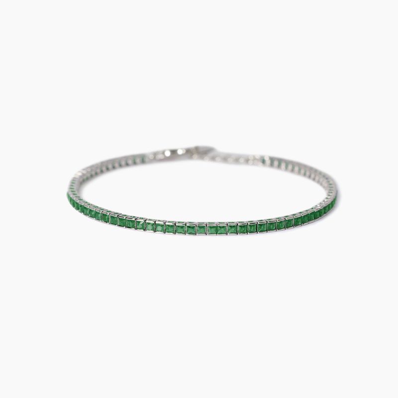 Bracciale tennis uomo con smeraldi sintetici| Mabina Gioielli Tennis Club Mabina