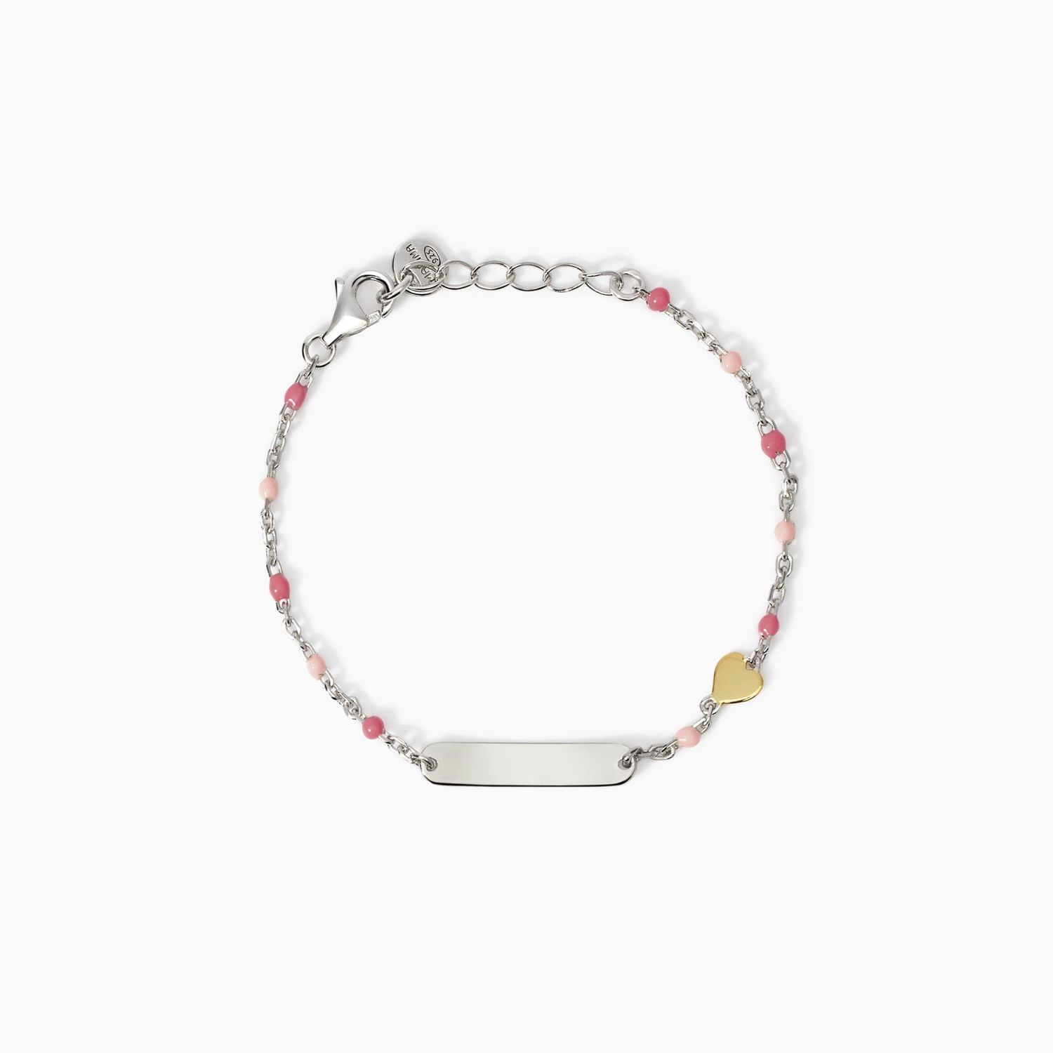 Bracciale incidibile con cuore in oro 9K Heart-Tag Mabina