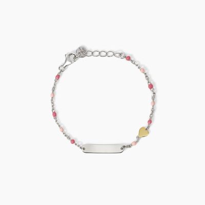 Bracciale incidibile con cuore in oro 9K Heart-Tag Mabina
