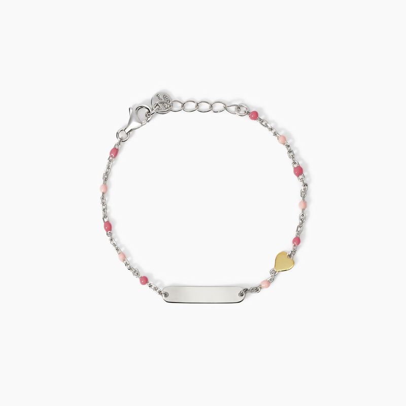 Bracciale incidibile con cuore in oro 9K Heart-Tag Mabina