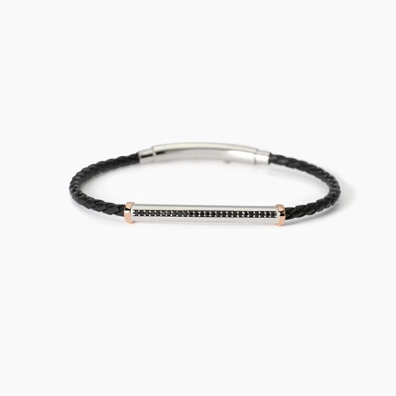 Bracciale in lab leather con piastra Smarter Mabina Uomo