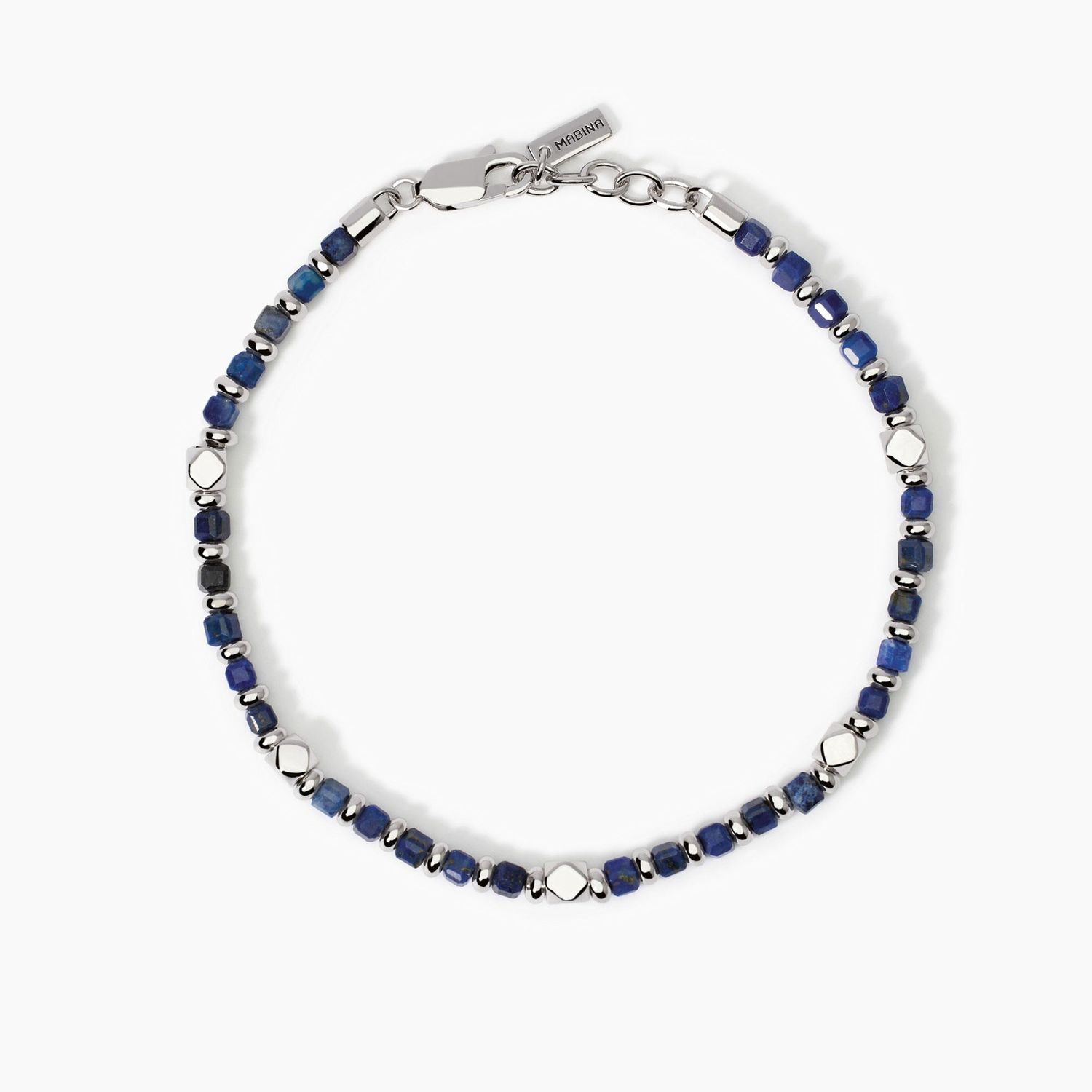 Bracciale da uomo in argento e sodalite blu California Mabina Uomo