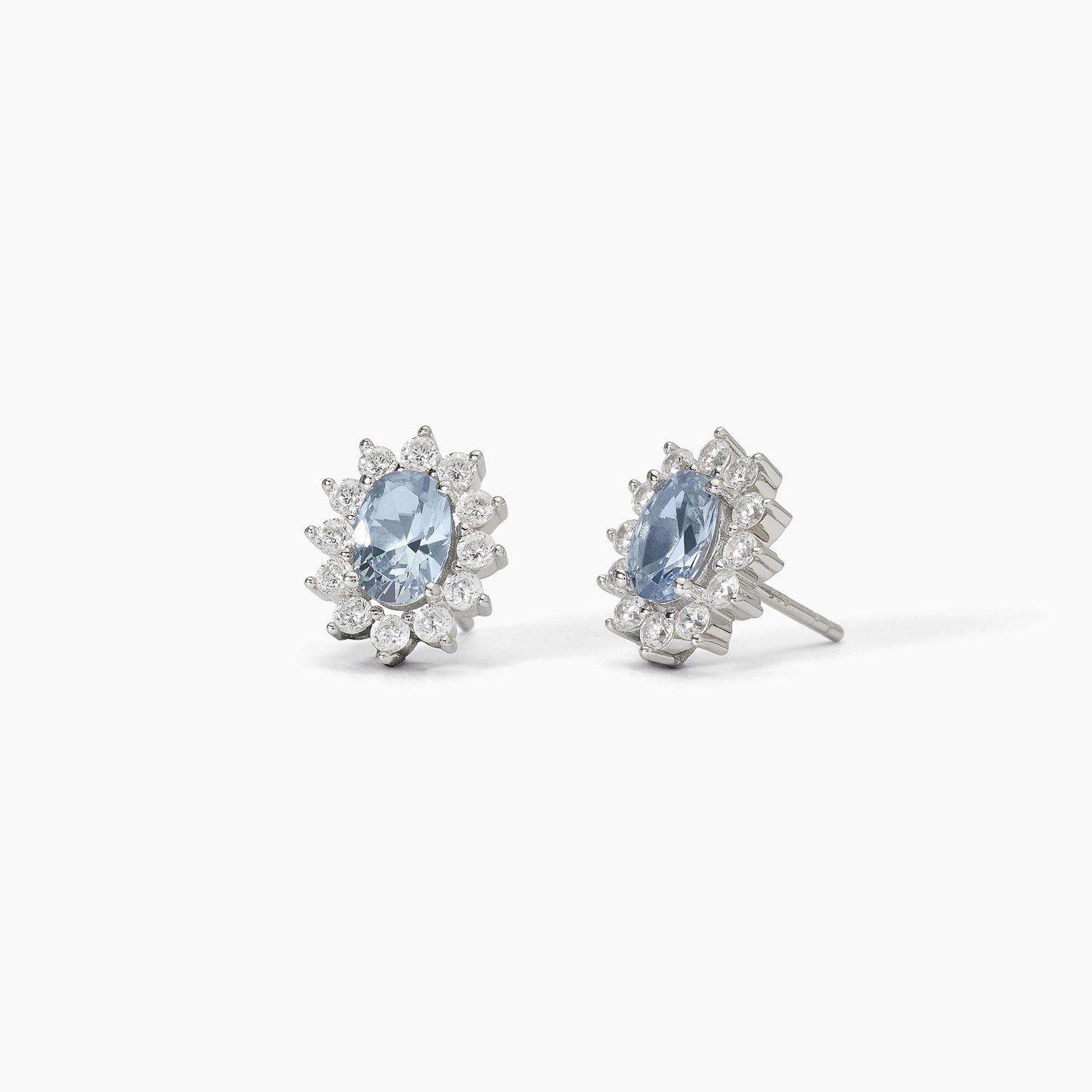Orecchini in argento con acquamarina sintetica  Mabina