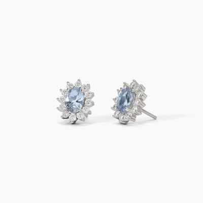 Orecchini in argento con acquamarina sintetica  Mabina
